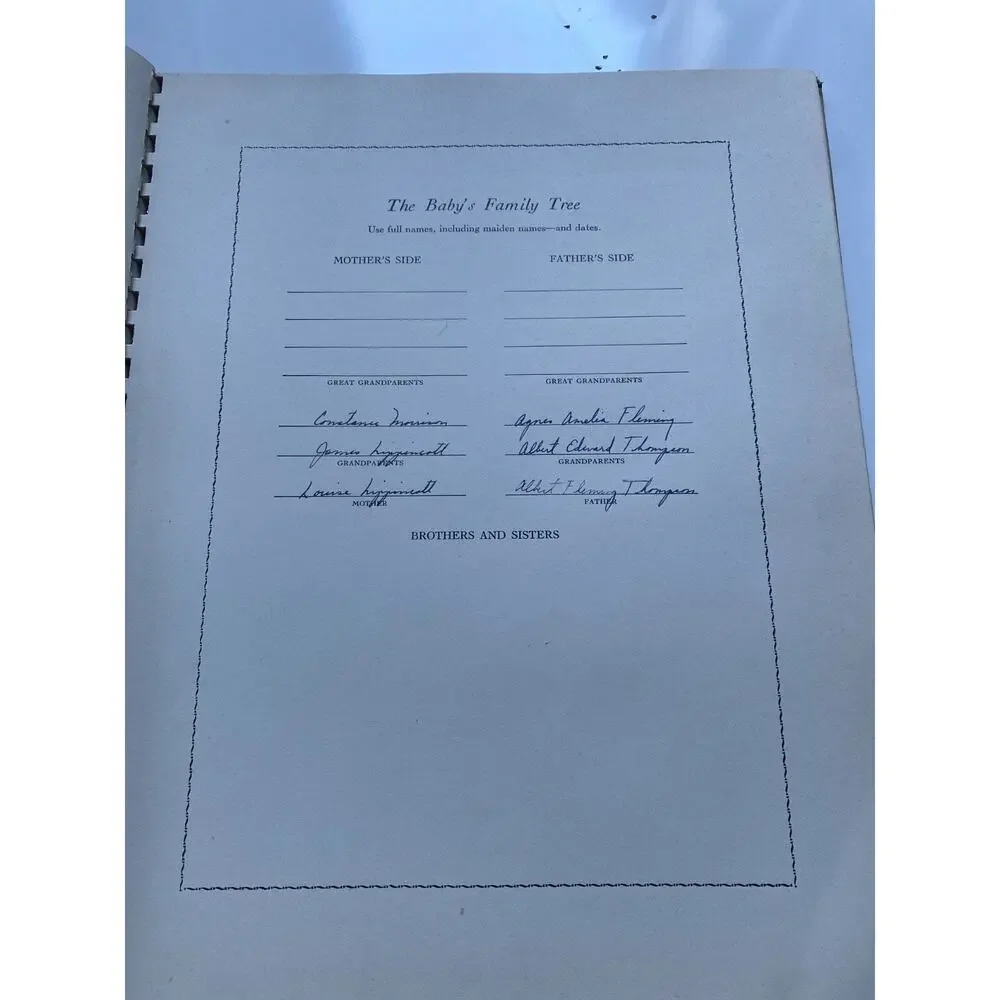 1941 Vintage The Good Housekeeping Baby Book *Partially Filled In*